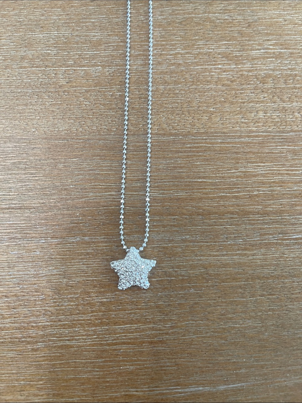 Sterling Silver Star Pendant Necklace - Sparkling White